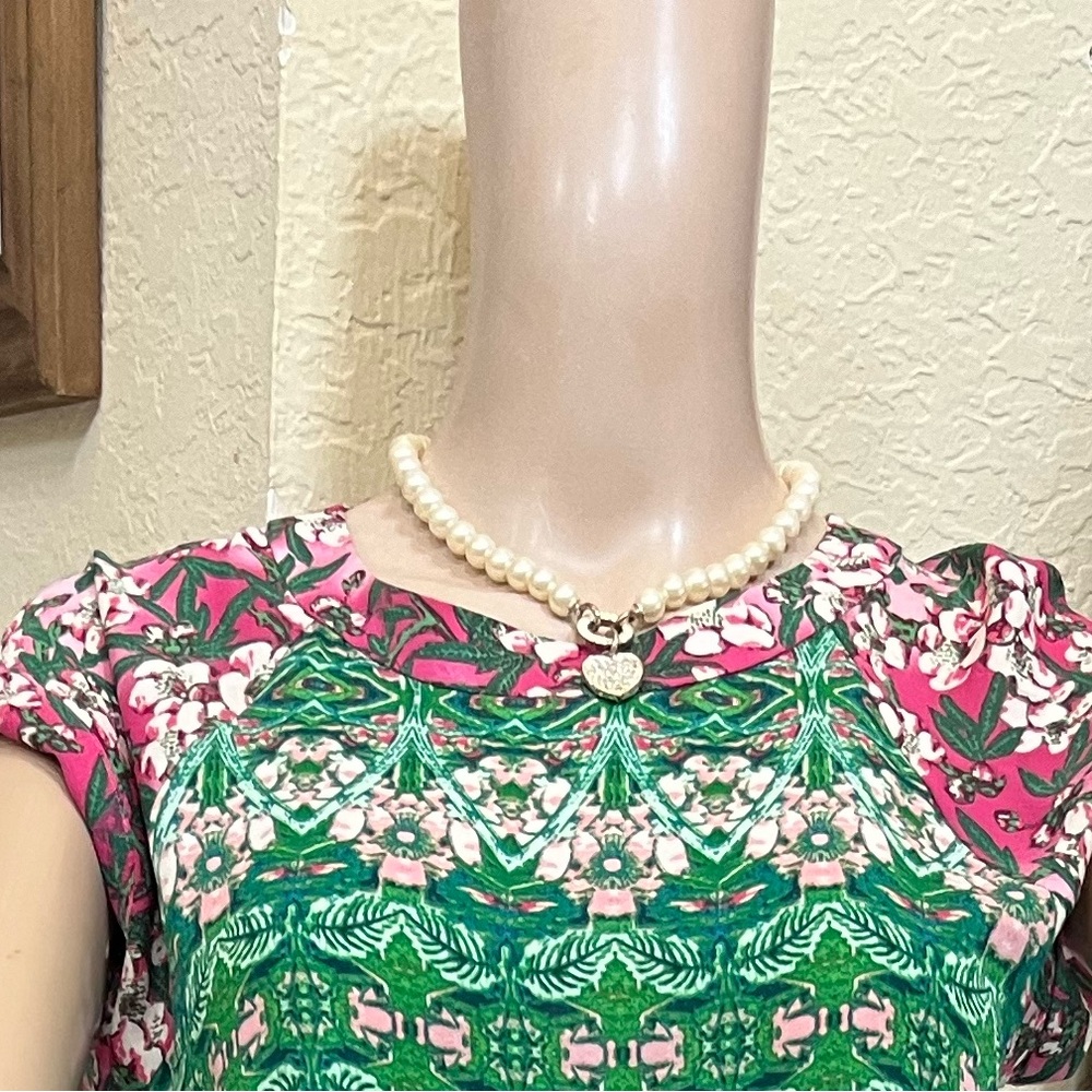BCBGMaxAzria Pink and Green Floral Dress